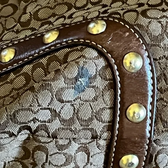 Coach soho khaki studded signature shoulder bag - Picture 11 of 12